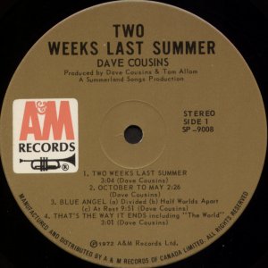 Two Weeks Last Summer Canada 1st side 1 label